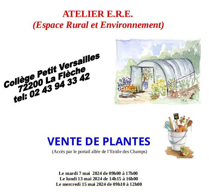 L’Atelier Espace Rural et Environnement organise sa vente de plantes